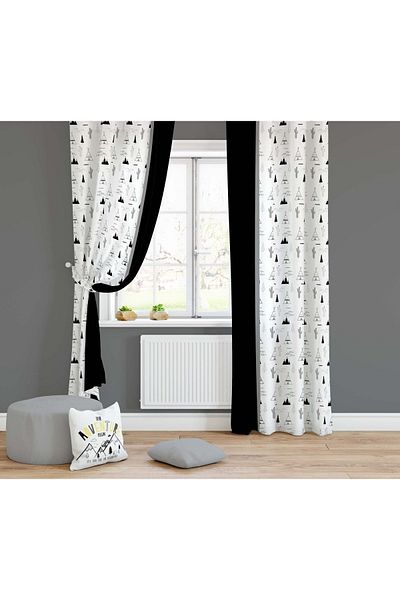 Lolla Evmila Children's Room Patterned Background Curtain
