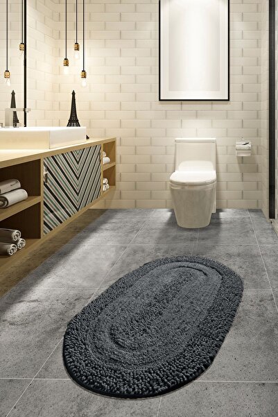 Chilai Home Macoroni Smoked 80X130 cm Cotton Bathroom Rug Bpmk