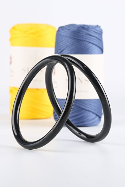 SENSY Plastik Yuvarlak Çanta Sapı 12 Cm Siyah