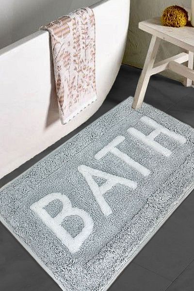 Chilai Home Γκρι 70x120 εκ. Ασημί Βαμβακερό Χαλί μπάνιου