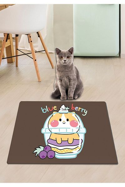 Chilai Home PVC Blueberry Cat Dog Food Mat Dog - Cat Supplies Accessory