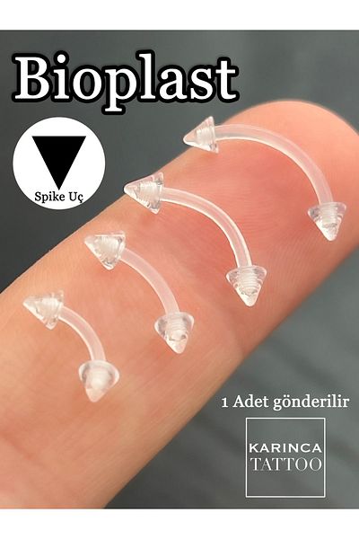Karınca Piercing Bioplast Transparent Spike - Eyebrow Piercing, Snug Daith, Rook Helix, Conch Anti Tragus Smiley Lobe
