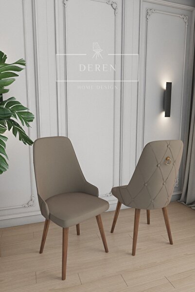 DEREN HOME Fier Serisi 6 Adet Kahve Sandalye Mutfak ve Salon Sandalyesi