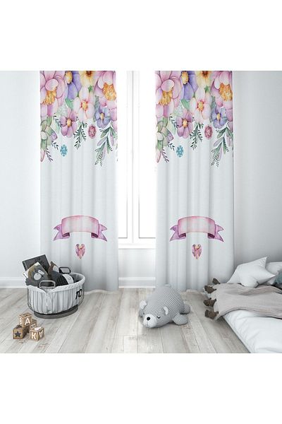 Lolla Evmila Children's Room Patterned Background Curtain