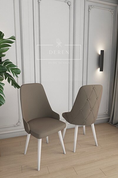 DEREN HOME Vanessa Serisi 4 Adet Kahve Mutfak Ve Salon Sandalyesi