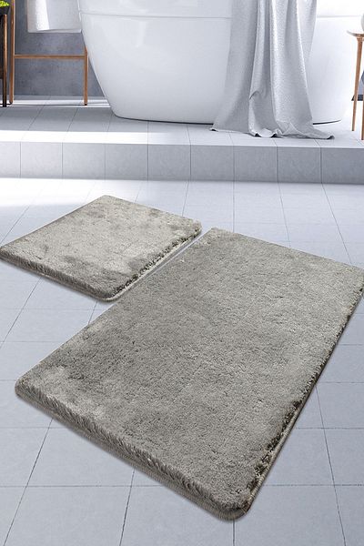 Chilai Home Air Grey Σετ 2 τεμαχίων - Ακρυλικό Σετ χαλιού και πατάκι μπάνιου
