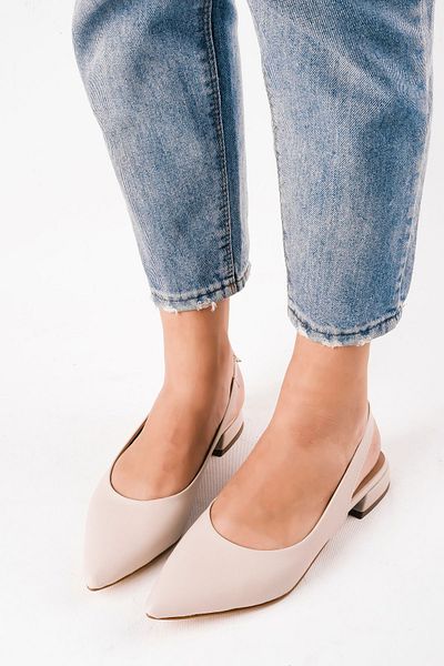Lal Shoes & Bags Asley Women - Balerini cu vârf ascuțit și spate deschis-cremă