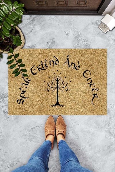 Chilai Home Leaf Casting Inner and Outer PVC Door Mat, Patterned Mat