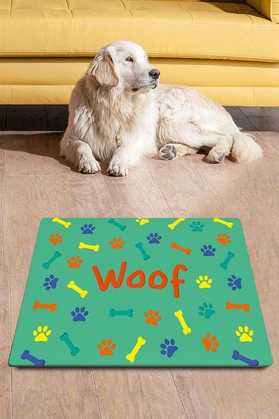 Chilai Home Pvc Woof Cat Dog Food Mat - Cat Goods Supplies