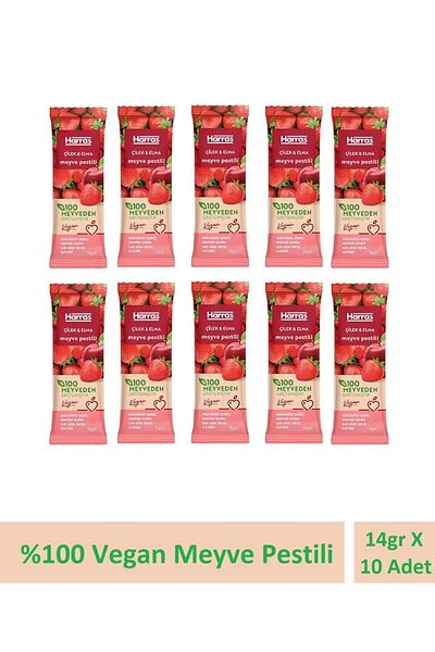 Harras 14gr x 10 Pieces vegan Fruit Pest Strawberry and Apple