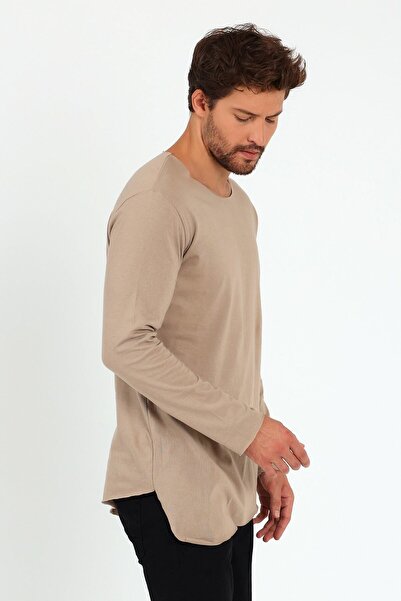 BABBOSS Tricou de bază cu mânecă lungă cu gât deschis asimetric