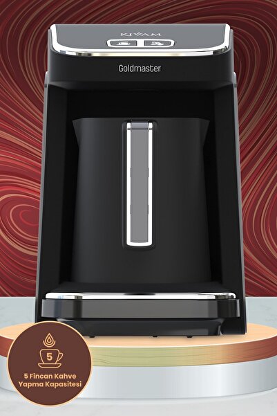 GOLDMASTER Kıvam Antrasit Geniş Hazneli Akıllı Yerleştirme Patentli Türk Kahve Makinesi