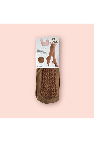 Dore Women's Nude Anti-Slip Hajj and Umrah Tawaf Socks Knee Socks