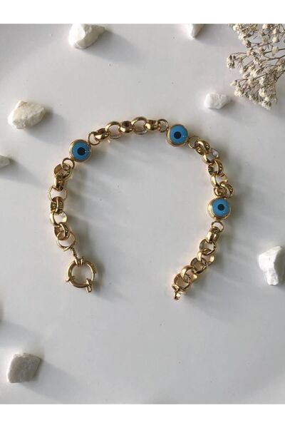 Çelik Nç Aksesuar Nazar Boncuklu Bileklik