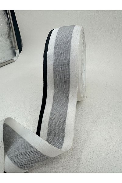 paşateks since 1995 şekil 5 Meter Striped Woven Tire - Grey/White