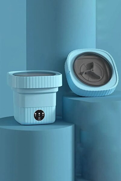 CMT Katlanır Mini Çamaşır Makinesi Mavi 6 Litre