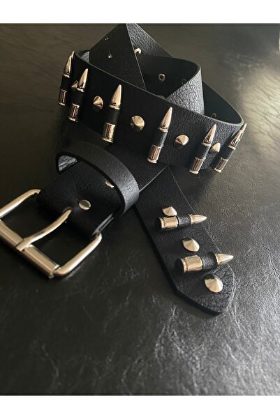 Aksabeltchokers Curea Bullet de culoare argintie de 4 cm