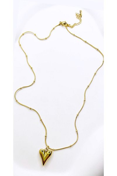 Selin Steel Single Heart Necklace