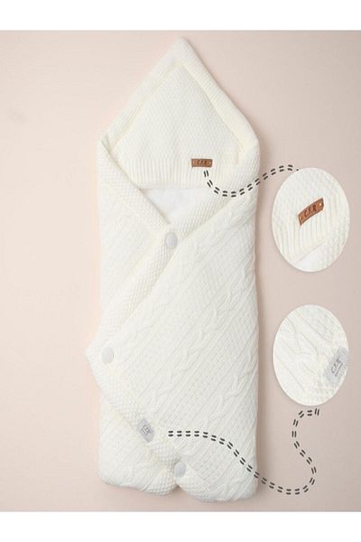 CFR Kids Cfr Wellsoft Knitwear Baby Winter Ecru Swaddle Blanket