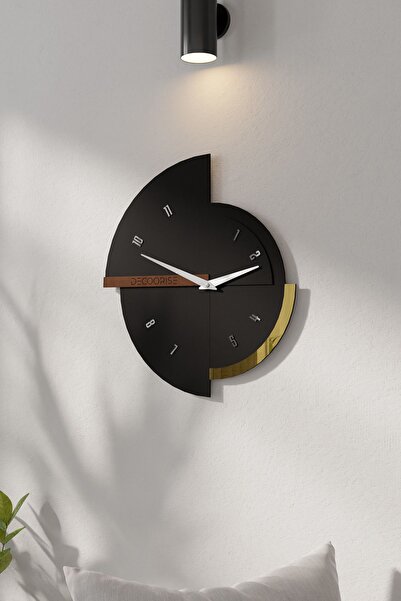 acargrafik Dekoratif Ahşap Ayna Pleksi Rakamlı Duvar Saati