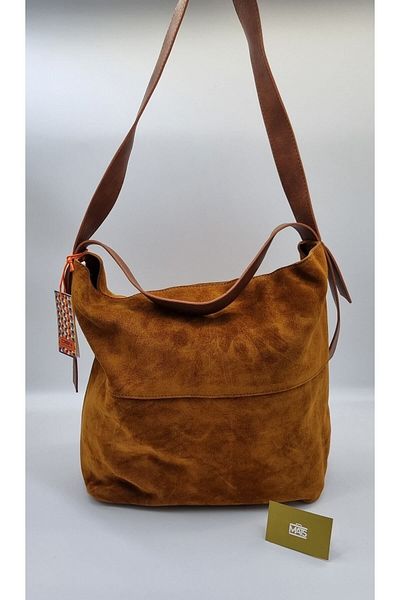 DSN Genuine Leather Tan Double Strap Hand and Shoulder Bag