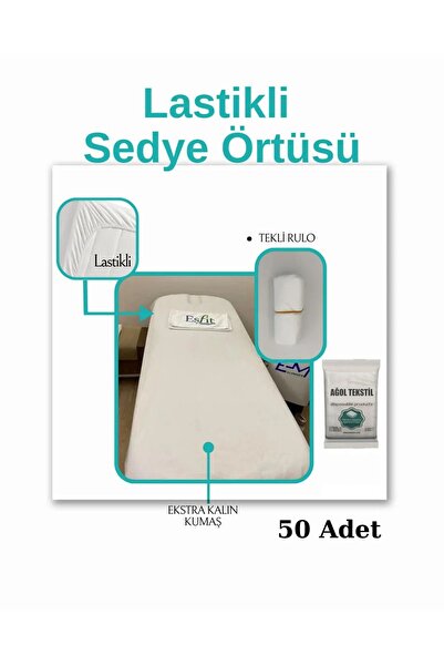 ağol tekstil غطاء نقالة مطاطي للاستعمال مرة واحدة – 50 قطعة