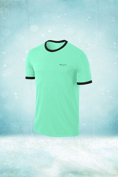 POSEIDON STORM Ανδρικό Water Green Dri-fit ύφασμα Άνετο μασίφ μπλουζάκι για προπόνηση και τρέξιμο S-3xl