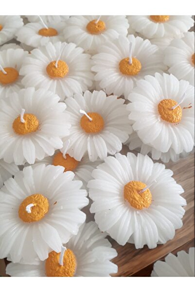 ERSE HOME 10 Adet Dekoratif Hediyelik Papatya Mum