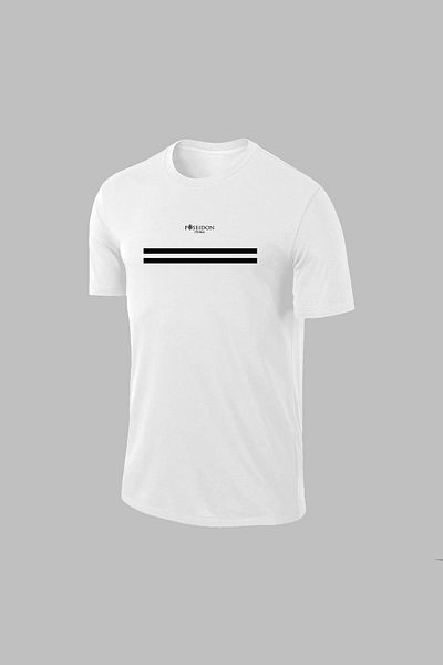 POSEIDON STORM Мъжка бяла тениска за бягане Dri-fit Oversize - без щампа, удобна (4XL-10XL)