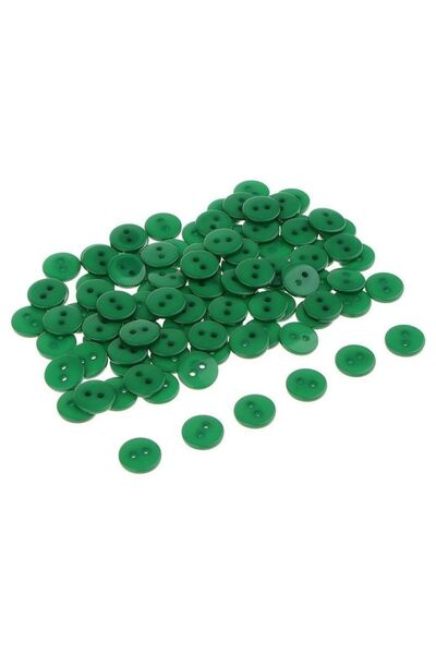 abnturk 1,2 Cm 1 Paket 5 Adet Koyu Yeşil Renk Plastik Süper Kaliteli Düğme, G...
