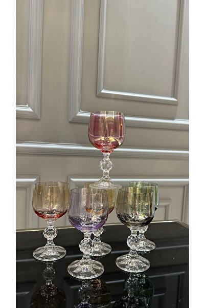 Bohemia Kristal Renkli Kahve Yanı Su Bardağı