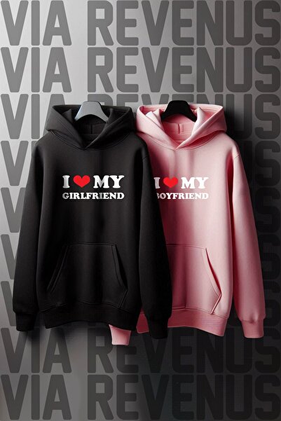 Vordevia Volim devojku/dečka Štampano Oversize kroj Kombinovana majica za lju...