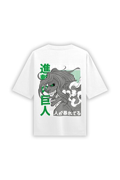 Freeyez Attack On Titan Eren Kyojin Rage Tricou oversize din bumbac cu imprim...