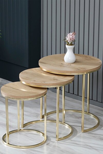 FAYMEND Ecol Desing Lüx Zigon Sehpa Altın Rivoli