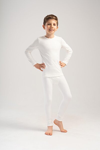 C&City Erkek Çocuk Uzun Kol Bisiklet Yaka Termal Takım 405160 Ekru