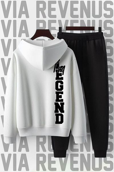 Vordevia Unisex I'M Legend Hooded Tracksuit Set - Wide Fit, Soft Fabric