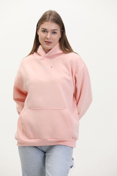 GUARAZ Ροζ Unisex Oversize Φούτερ με κουκούλα με τσέπη καγκουρό