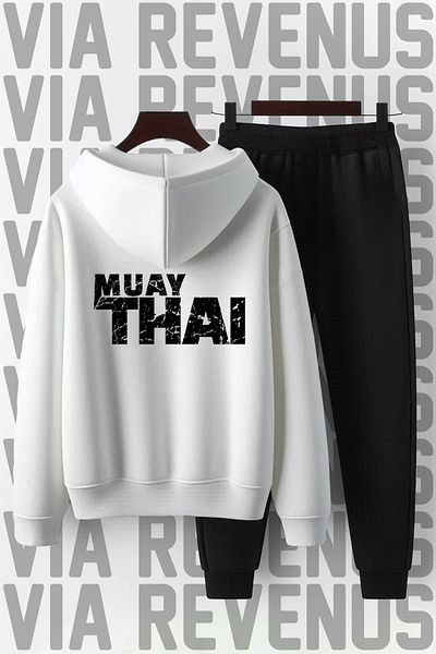 Vordevia Muay Thai Kickboxing Printed Unisex Soft Fit Hooded Tracksuit Set