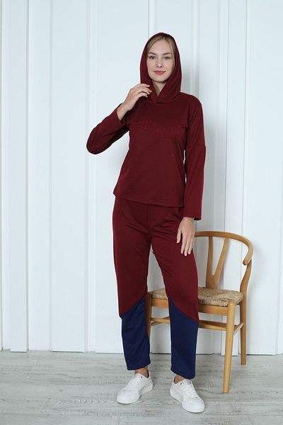 MİNTONSPORT Comfortable Hooded Embroidered Sweatshirt - Handwritten