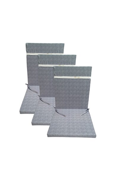 GÜLLÜCE HOME 3'lü sünger dolgulu*fermuarlı*arkalıklı*sandalye minderi