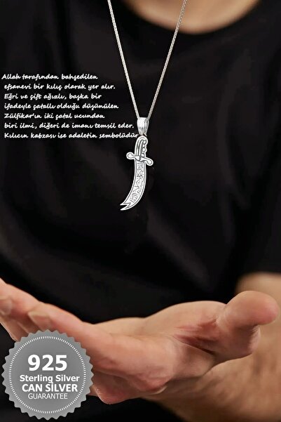 CAN SİLVER 925 Ayar Gümüş Zülfikar Kılıcı Erkek Kolye