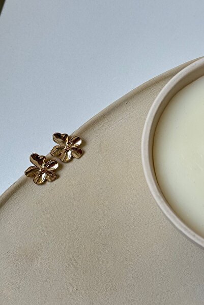 Lavian Accessories Gold Flora Çiçek Küpe