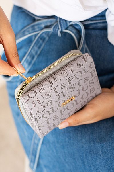 Just Polo Women's Wallet with Folding Magnetic Text Printed