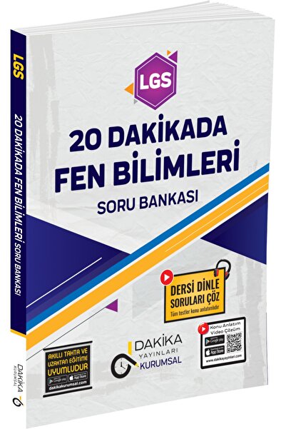 Dakika Yayınları LGS 20 DAKİKADA FEN BİLİMLERİ KURUMSAL SORU BANKASI