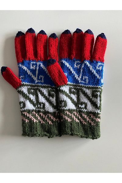 MESKSTORE Gloves Suitable for S M Hand Knitted
