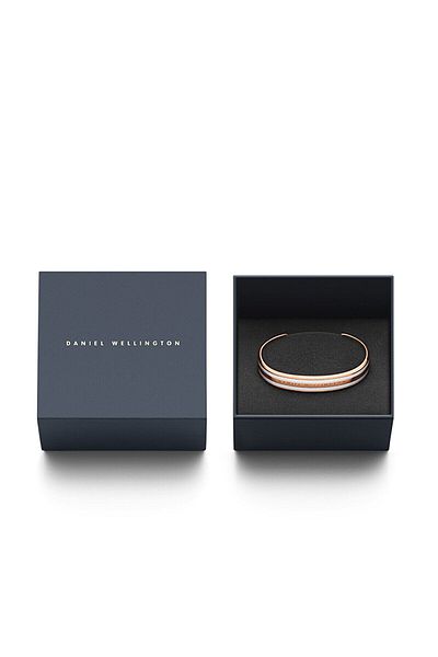 Daniel Wellington سوار متوسط من الساتان الكلاسيكي باللون الأبيض والذهبي الوردي للجنسين