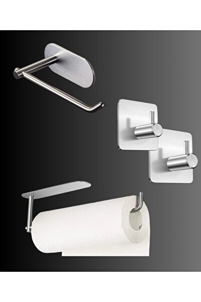 FH DESIGN Paslanmaz Çelik Kağıt Havlu Askılığı / Tuvalet Kağıtlığı / 2 Adet P...