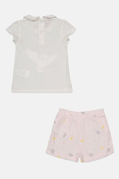 Harry Potter Toddlers Girl Graphic Print Top And Bottom, White