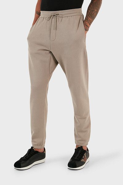 Emporio Armani 100% Cotton Drawstring Elastic Cuff Regular Fit Jogger Sports Pants Men'S TROUSERS 6R1PU