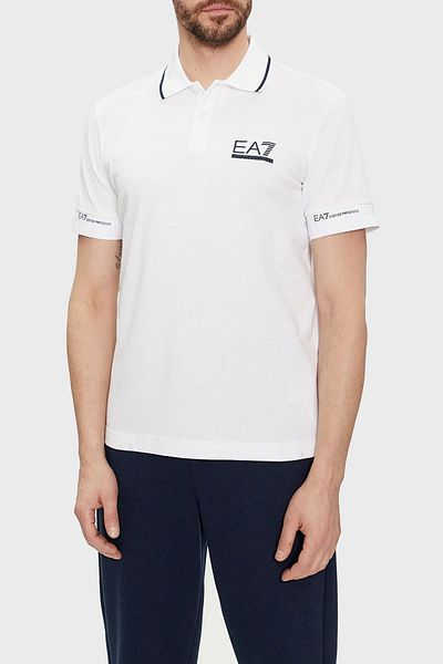 EA7 Logo Cotton Regular Fit Polo Neck T Shirt Men's POLO NECK T SHIRT 3DPF19 PJ04Z 1100